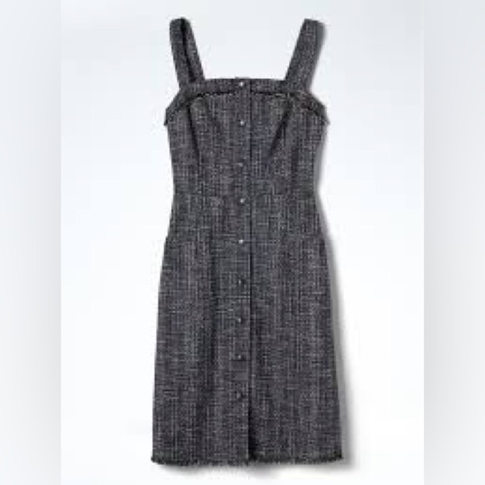 Banana Republic TWEED BUTTON-FRONT DRESS Sz 4